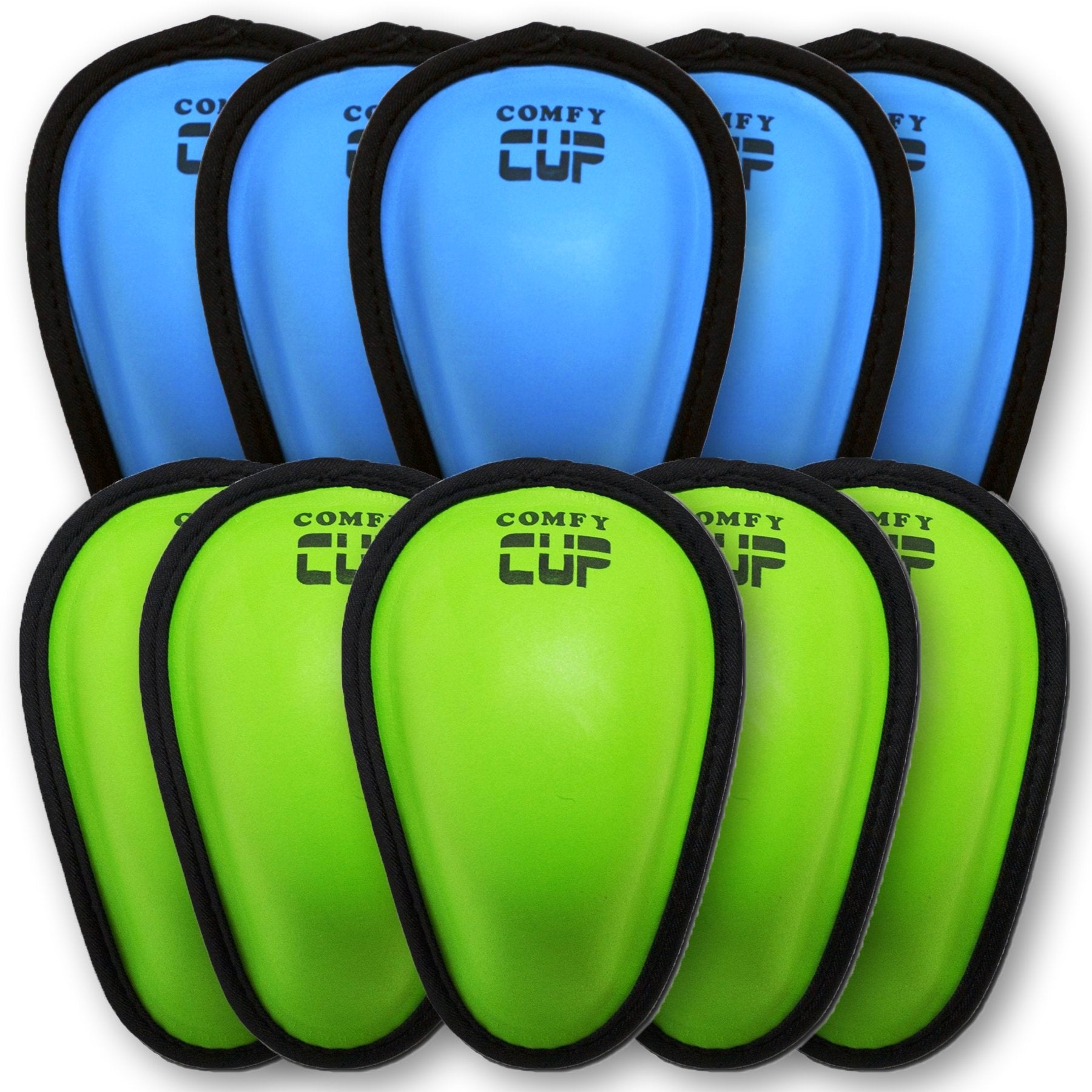 Ten Comfy Cups (5 Neon Blue + 5 Neon Green)