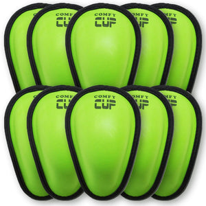 COMFY CUP IS LOW PROFILE, MADE FROM FLEXIBLE, BREATHABLE MOLDED FOAM THAT CONTOURS TO THE BODY, AND IS SIZED TO FIT LITTLE ATHLETES JUST STARTING OUT WITH CONTACT SPORTS LIKE BASEBALL, HOCKEY, LACROSSE, FOOTBALL, RUGBY, MARTIAL ARTS, SOCCER, TAE KWON DO, KARATE, SPARRING 